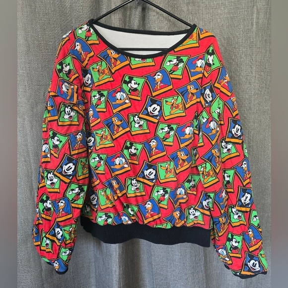 Vtg 1980s Reversible Mickey & Co Striped Goofy Sweatshirt Size L RARE - Picture 3 of 8